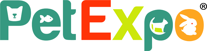 PetExpo logo with colorful text and icons on a white background