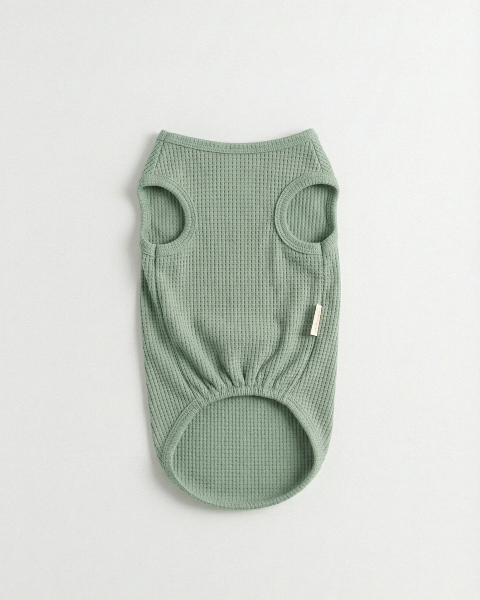 Green dog sweater on a light gray background